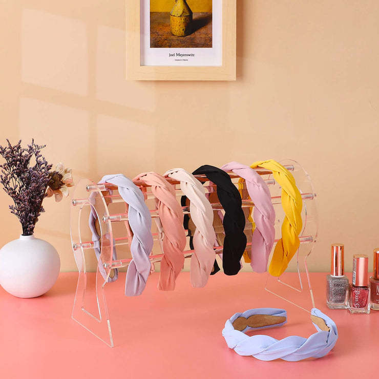 Acrylic Headband Holder Organizer Storage, 3-Tier Clear Scrunchie Holder Stand Hair Accessories Organizer Hair Tie Display Headband Stand for Women